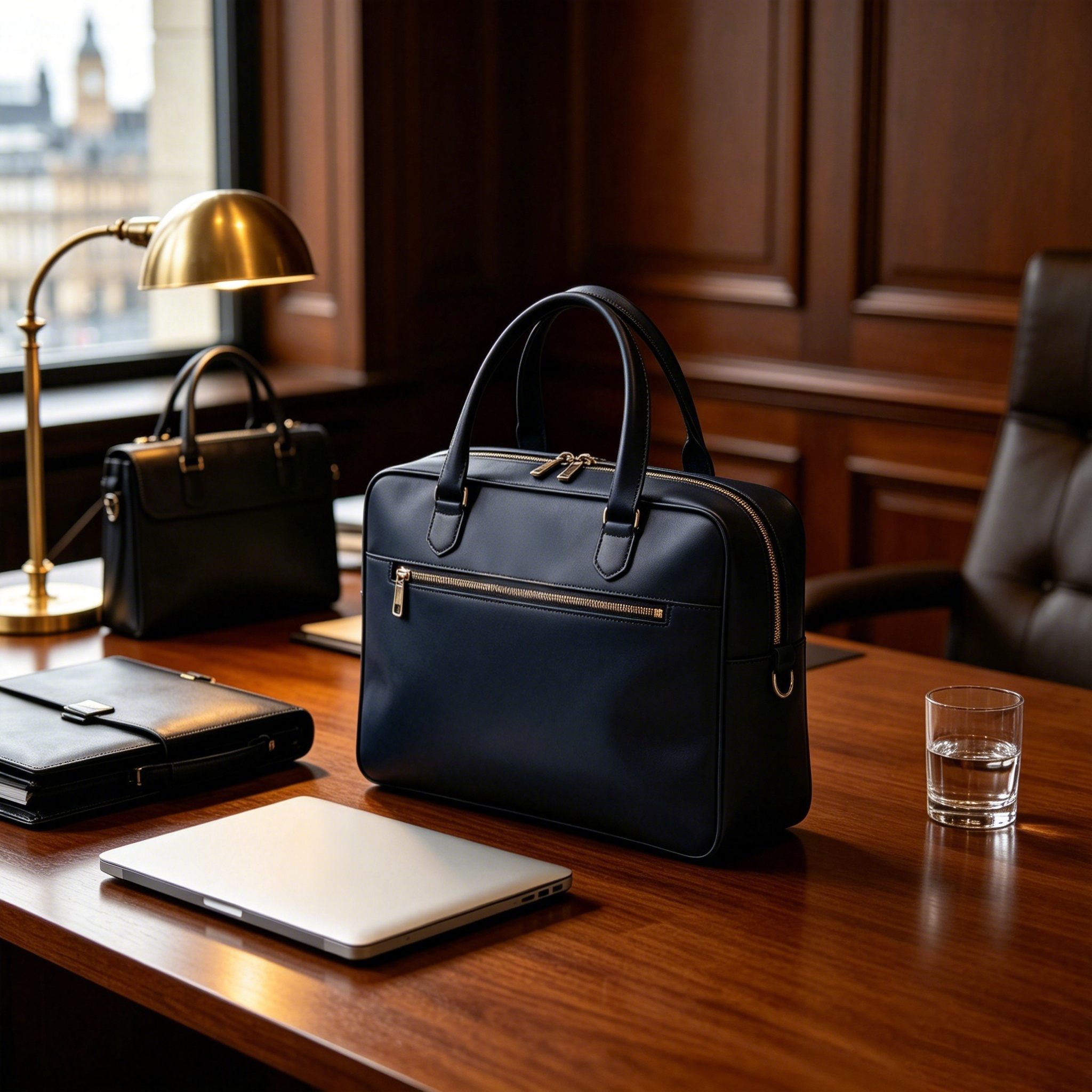 Business Travel Leather Briefcase Bag for Office & Business Trips