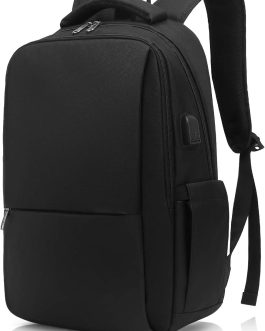 Laptop Backpack, Business Travel Backpack with Charging Port, Water Resistant Laptop Rucksack, Anti-Theft Backpack for Men Women, Fits 15.6-inch Laptop School Bag