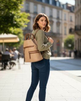 Convertible Backpack to Monostrap Slingbag Handbag – Faux Leather Travel & Everyday Bag with Zip Pockets