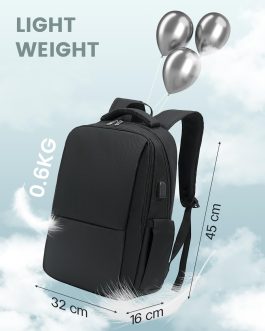 Laptop Backpack, Business Travel Backpack with Charging Port, Water Resistant Laptop Rucksack, Anti-Theft Backpack for Men Women, Fits 15.6-inch Laptop School Bag
