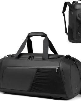 40L Waterproof Gym Duffle Bag with Shoe Compartment, Wet Pocket, and Backpack Straps