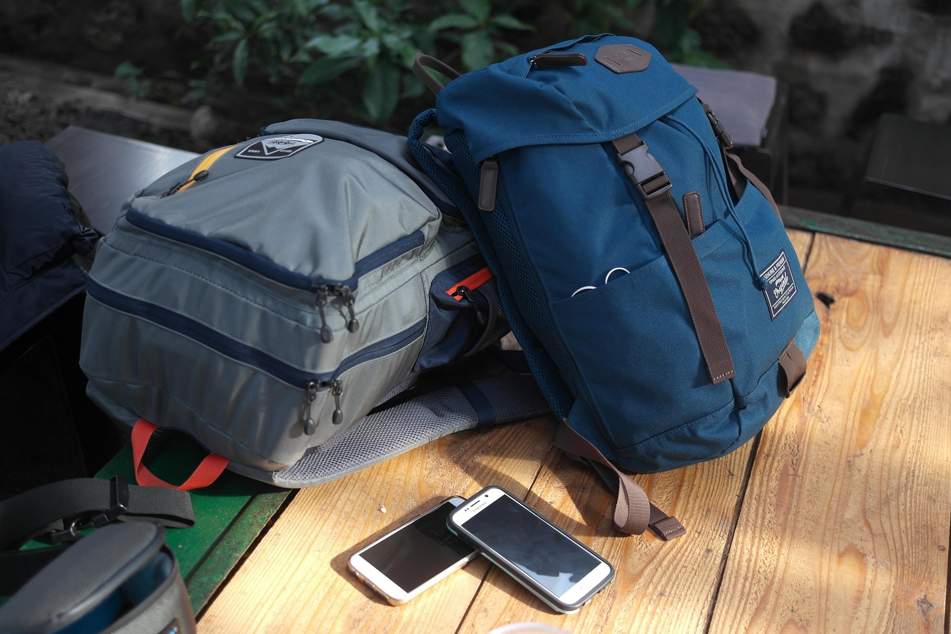 Traveller carrying a travel backpack